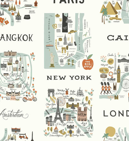 City Maps Wallpaper - Mint