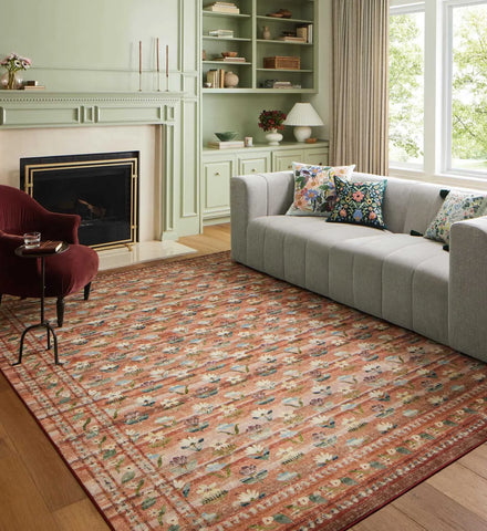 Courtyard Hadley Printed Rug - Terracotta