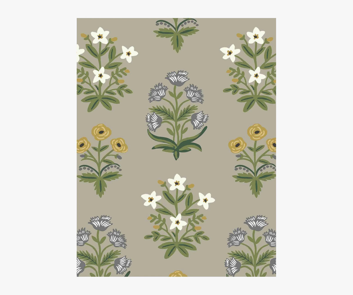 Mughal Rose Wallpaper Sample - Linen