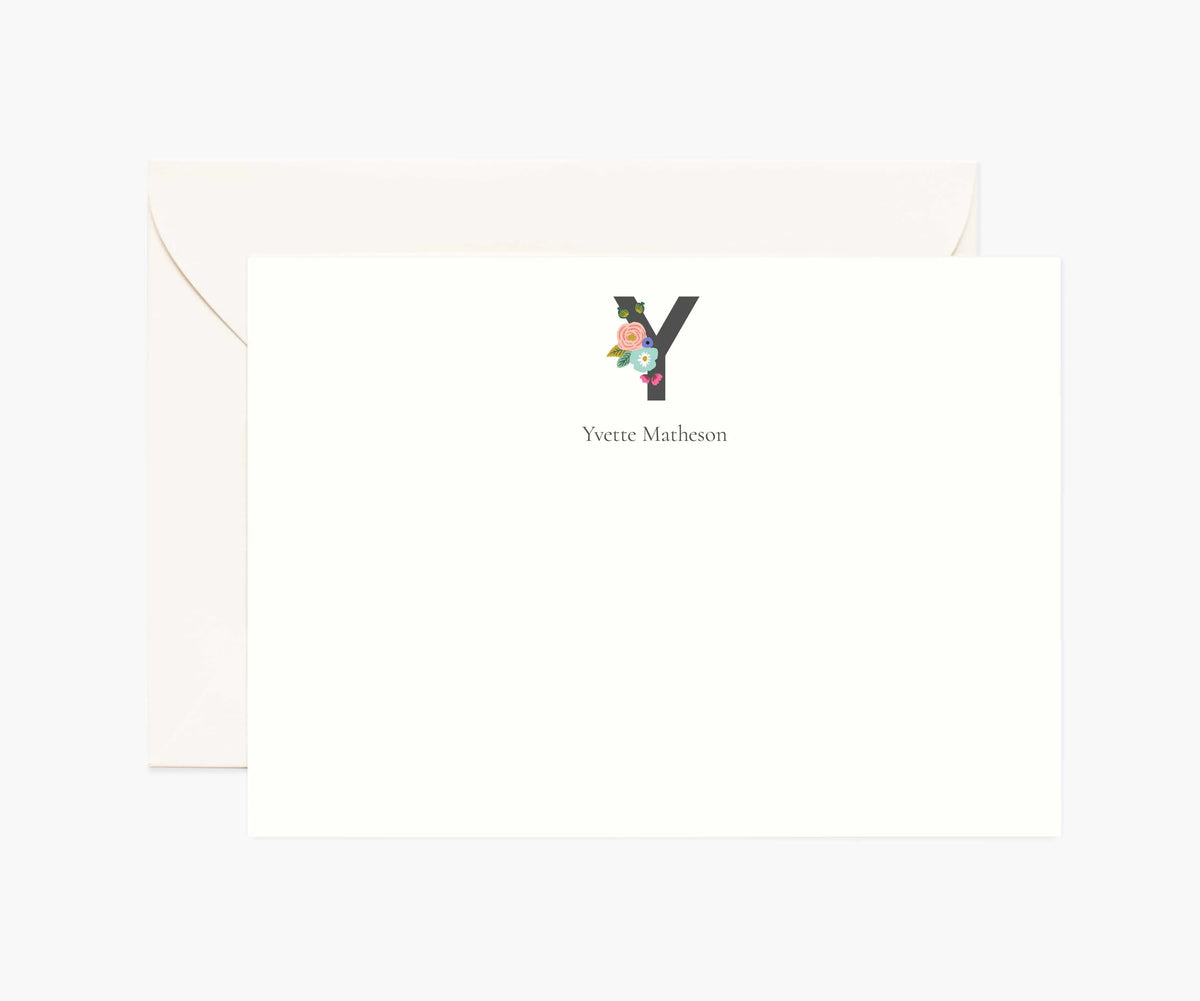 Monogram Personalized Stationery - Y