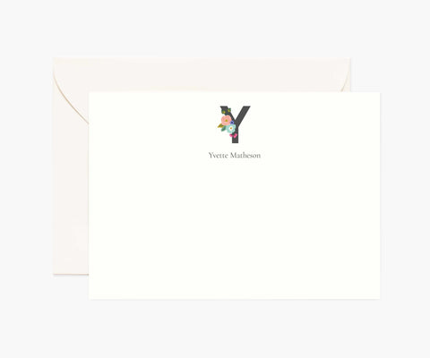 Monogram Personalized Stationery - Y