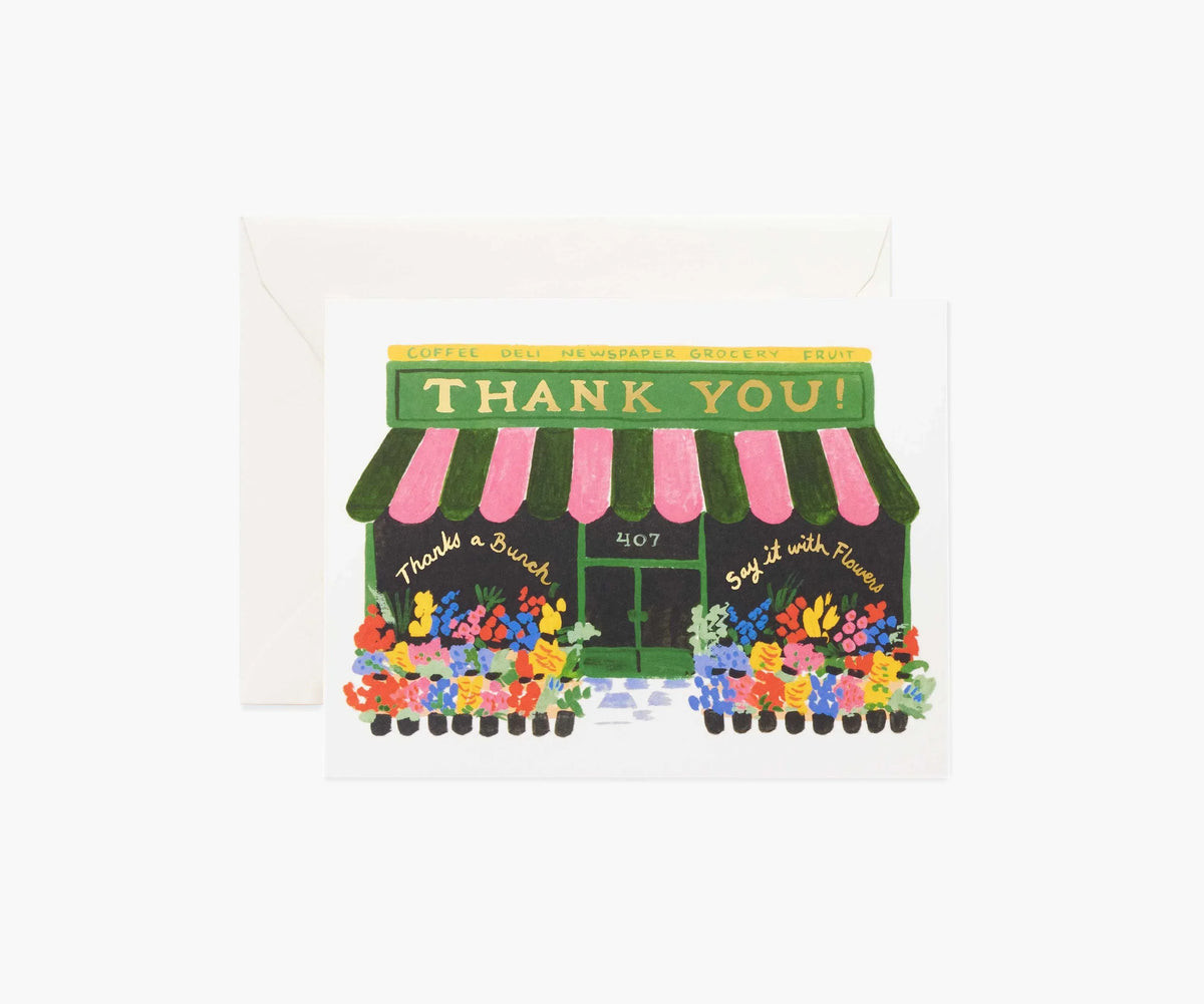 Flower Shop Thank You Card - Single Card