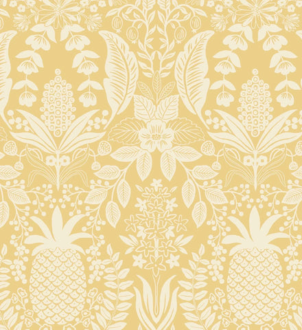 Pineapple Damask Wallpaper - Yellow