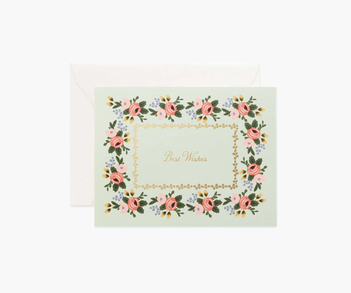 Rosa Best Wishes Wedding Card - Single Card