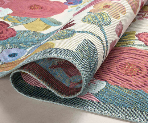 Perennial Garden Party Power Loomed Rug - Rose Multi