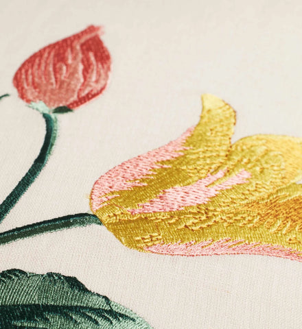 Tulips Embroidered Pillow - Multi
