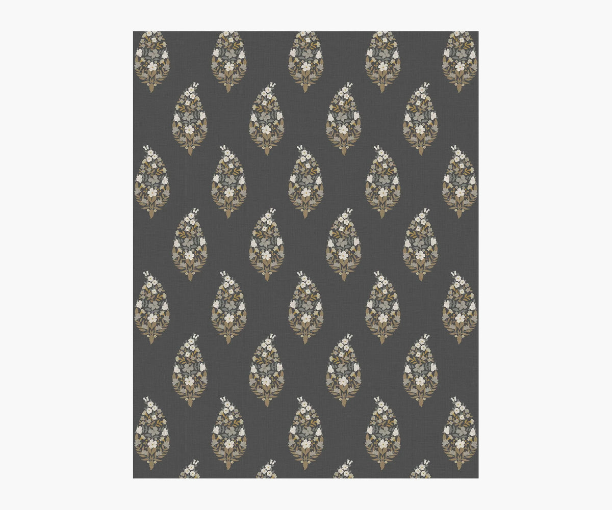 Paisley Wallpaper Sample - Black